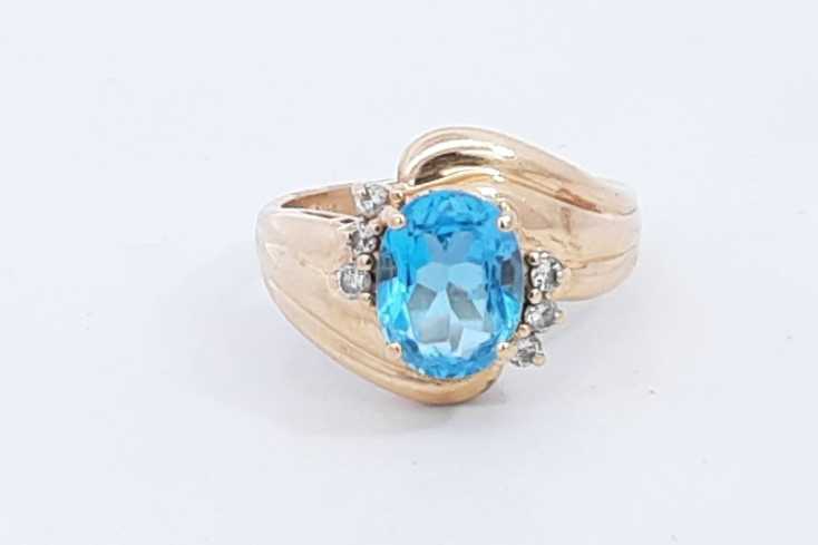 Blue Gemstone Ring In 14k Yellow Gold 5.2 Grams Size 6.5 Eb0824lrxsa