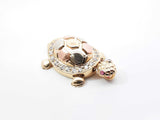 Mama And Baby Turtle Locket Pendant In 14k Tri-color Gold 6.9 Grams Fw0726wsxdu