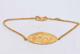 22k Yellow Gold Oval Decorative Id Bracelet 5.6 Grams 7 Inch Eb0926rrxsa