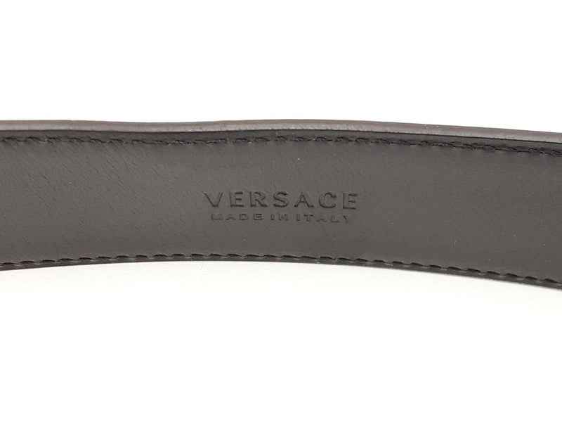 Versace Medusa Gold-tone Buckle With Black Leather Belt Size 90|36 Fw0825crdu