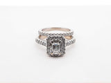 1.58 Cttw Diamond & 14k White Gold Bridal Set 6.4 Grams Size 5.5 Fw1224loxzdu