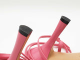Bottega Veneta T-strap Heeled Sandals In Pink Leather Size Us 9.5 Fw0226crdu