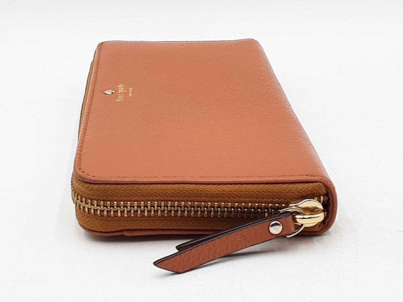 Kate Spade Continental Wallet In Warm Gingerbread Pebbled Leather Fw1025ordu