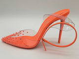 Christian Louboutin Spikoo Neon Orange Heels Size Eu 38.5 Do0525lxzde