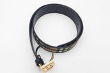 Burberry Check Belt With Gold-tone Tb Buckle Size S Eb0626lxzsa