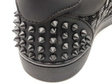 Christian Louboutin Louis Junior Spikes Black Suede Sneakers  Sz 40 Fw0426lcrdu