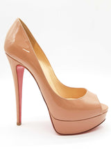 Christian Louboutin Lady Peep Nude Patent Leather Heels Size Eu 37 Do0625lrxde