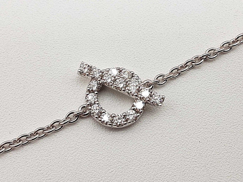 Hermes Finesse 18k White Gold 4.2g Diamond Bracelet 6.25 In Do1124lwxzde