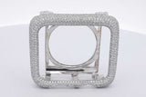 Lab Grown Diamond 14k White Gold Smart Watch Case Cover 33.6 Grams Eb0226lexzsa