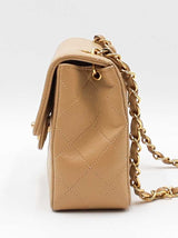 Chanel Classic Mini Square Flap Bag In Tan Diamond-quilted Leather Fw1225lxzxdu