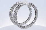 9.36ctw Diamond Inside Out Hoop Earrings 14k White Gold 23.7 Grams Eb0325rxxzsa