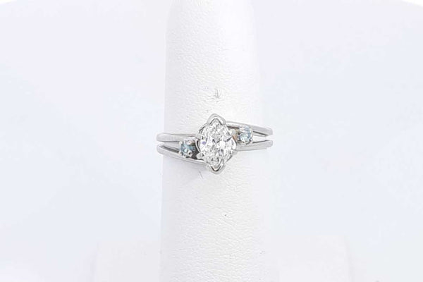 Marquis Diamond Approx. 0.54ctw Ring In 14k White Gold 3.36g Sz 5.25 Eb224lxxzsa