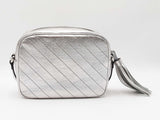 Gucci Blondie Camera Bag In Diagonal-stitched Metallic Silver Calfskin Fw0126wcr