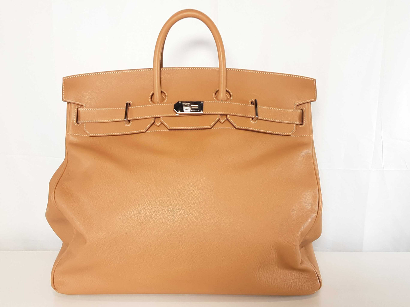 Hermes Birkin Hac 50cm Gold Epsom Palladium Duffle Bag