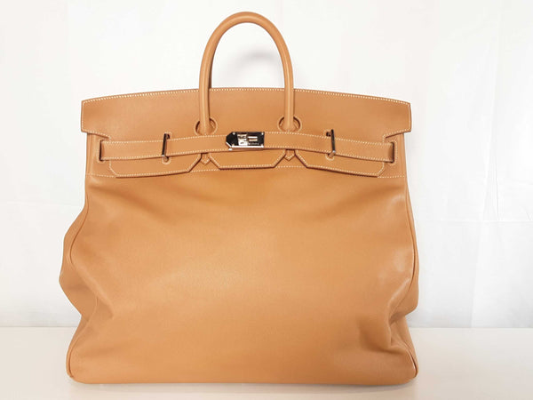 Hermes Birkin Hac 50cm Gold Epsom Palladium Duffle Bag