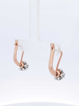 0.40 Cttw Diamond & 14k Rose Gold Leverback Earrings 5.6 Grams Fw0925prxdu