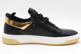 Giuseppe Zanotti Gz94 Double Zip Black Leather Sneakers Size 42 Eb1225lpxdu