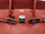 Hermes Birkin 35 Brique Red Epsom Palladium Hardware Handbag Do0825srxzde