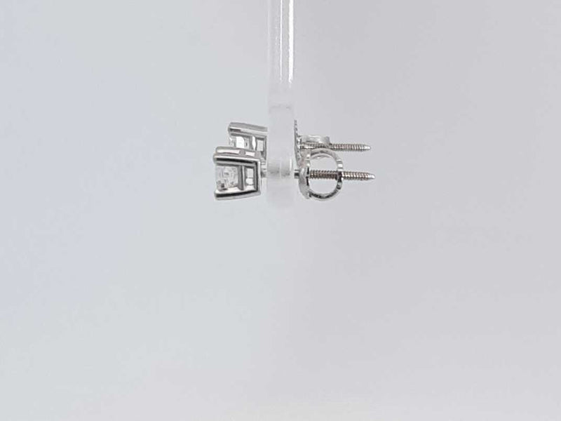 0.40 Cttw Diamond 14k White Gold Screwback Earrings 1.1 Grams Aa07250zxsa