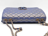 Chanel Matelasse Shoulder Bag Blue Metallic Lambskin Aa0526orzxsa