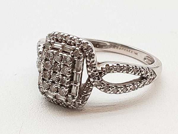 0.25 Cttw Diamonds 14k White Gold 3.2g Ring Size 7.25 Do0425oxzde