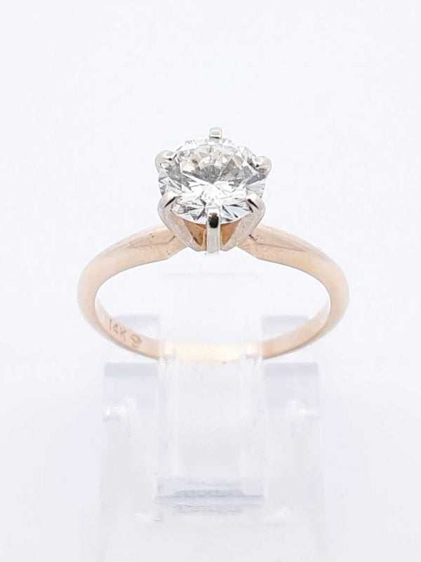 0.64 Cttw Diamond & 14k Yellow Gold Solitaire Ring 2 Grams Size 5 Fw0724ixzdu