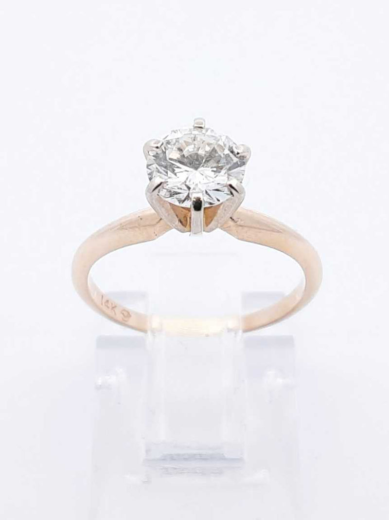 0.64 Cttw Diamond & 14k Yellow Gold Solitaire Ring 2 Grams Size 5 Fw0724ixzdu