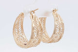 14k Yellow Gold Filigree Hoop Earrings 5.7 Grams Eb0426osxde