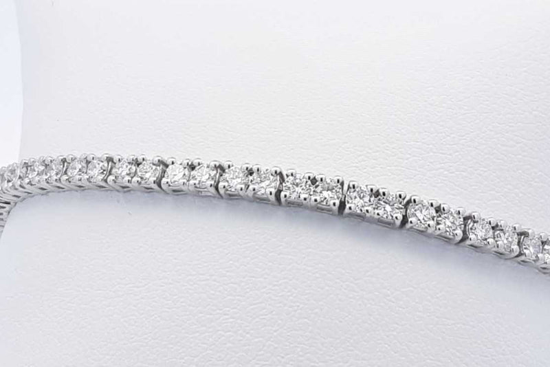 Approx. 3.9ctw Lab Grown Diamond Tennis Bracelet Sterling Silver 7.1g Eb1124wixdu