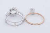 1.02cttw Diamond Wedding Set 14k Yellow & White Gold 5.4g Size 8.5 Eb0326srxdu
