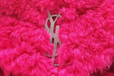 Yves Saint Laurent Loulou Ysl Fuchsia Shearling Shoulder Bag Eb1224loxzsa