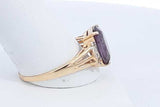 Purple Gemstone & Diamond Ring In 18k Yellow Gold 4 Grams Size 12 Eb0824lrxsa