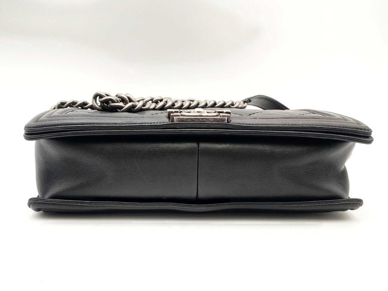 Chanel Large Boy Bag Lambskin Black Handbag Aa0125ooxzsa