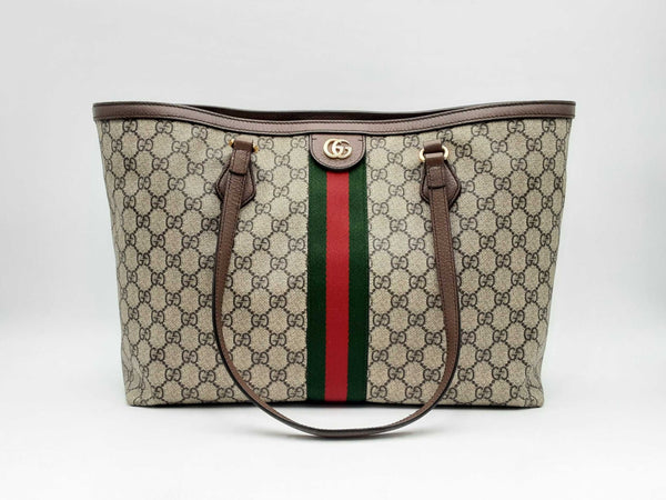 Gucci Ophidia Medium Tote Bag In Beige & Ebony Fw0125rxzsa