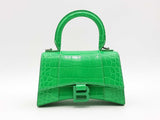 Balenciaga Crocodile Embossed Hourglass Green Handbag Sd0925czxsa