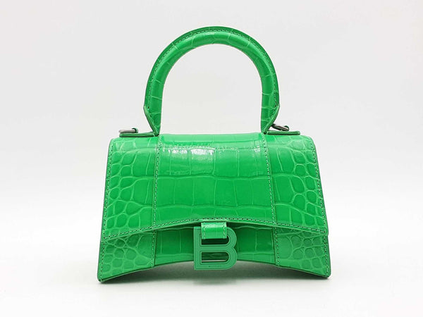 Balenciaga Crocodile Embossed Hourglass Green Handbag Sd0925czxsa