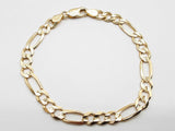 14k Yellow Gold 9.8g Figaro Chain Bracelet 7.75 In Do0225wxzde