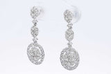2.56cttw Diamond Drop Stud Earrings In 18k White Gold 3.2 Grams Eb0326lxexdu
