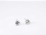1.0 Ctw Diamond & 14k White Gold Solitaire Stud Earrings 0.7 Grams Fw0225crzdu