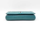 Chanel Full Flap Crossbody Bag In Teal Quilted Crumpled Calfskin Fw0925ozxzdu