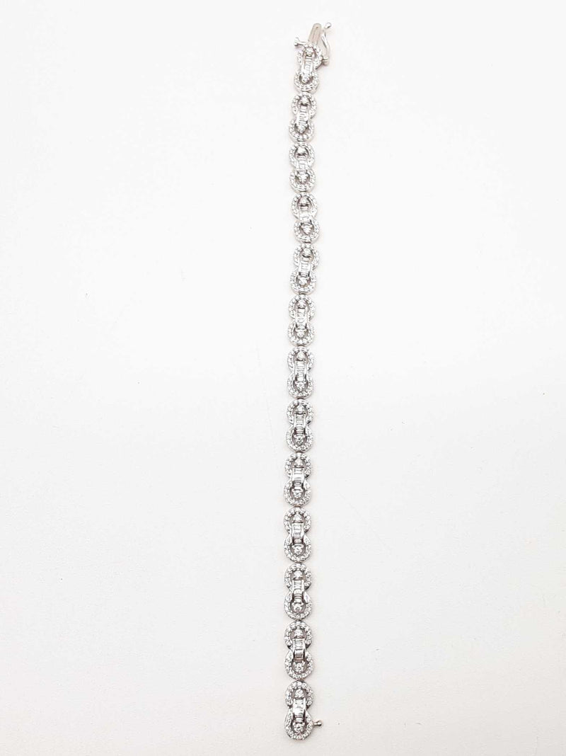 Approx 4.16 Ctw Diamonds 14k White Gold 14.7g Bracelet 7 In Do0924llrxde