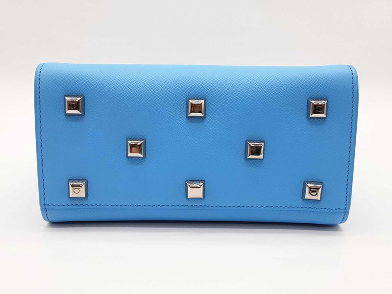 Salvatore Ferragamo Studio Box Blue Top Handle Bag Sd1025przde
