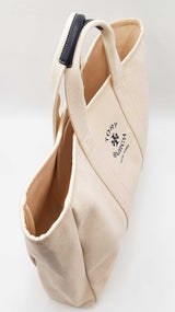 Tory Burch Mercer Street Tote Bag In Beige Cotton Canvasfw0526pzdu
