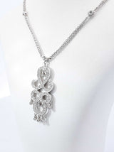 0.60 Cttw Diamond & 18k White Gold Chandelier Pendant Necklace 6.1 Grams 15.5 Inch Fw0726rxzdu