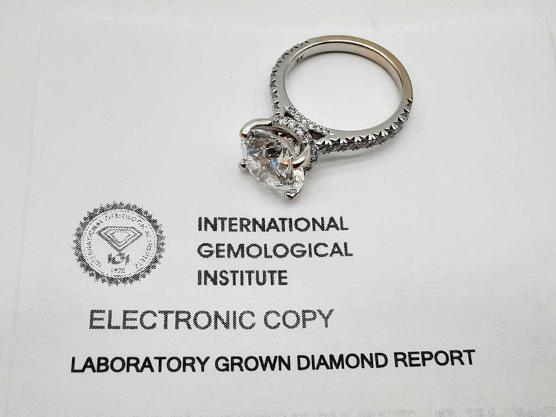 4.23 Carat Lab Grown Diamond 18k White Gold 5.4g Ring Size 6 Do0125ixzxde