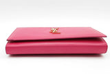 Yves Saint Laurent Pink Leather Cassandre Clutch With Chain Eb0526cpide