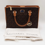 Michael Kors Mk Monogram Coated Canvas Kellen Satchel Sd0726izdu