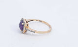 14k Yellow Gold Amethyst & Diamond Ring Size 7.5 2.42 Grams Eb0124lxzsa