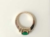Green Gemstone & Diamond Ring 14k Yellow Gold 6.7 Grams Size 7 Mk0726pzxmia
