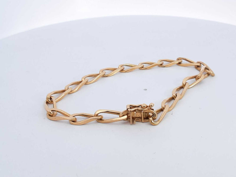 18k Yellow Gold 12.7 Grams Concave Curb Bracelet 8 In Aa0725rzxsa